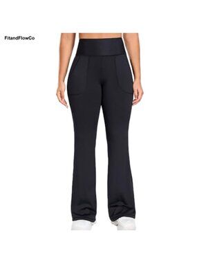 Women Flare Yoga Pants with Pockets High Waist Stretch Bootcut Leggings